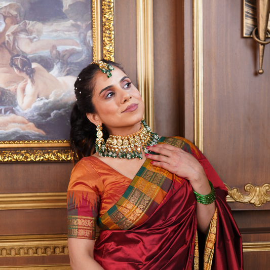 THE SHYAMAL HEIRLOOM SET( inspired by deep emerald green and luminous brilliance)