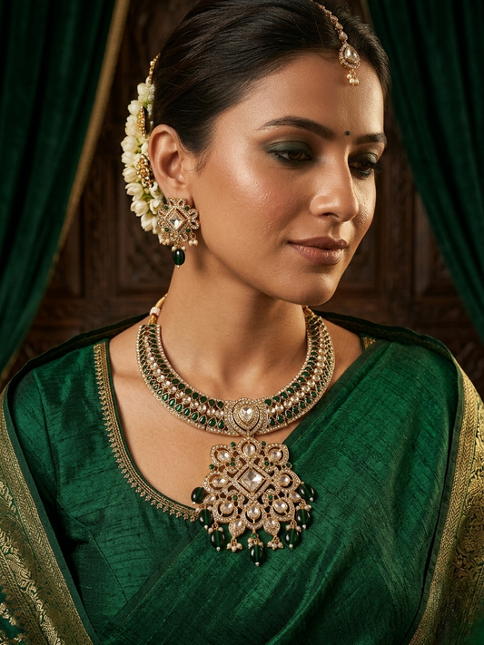 KABERI HEER-E-NOOR SET( highlighting the central stone)