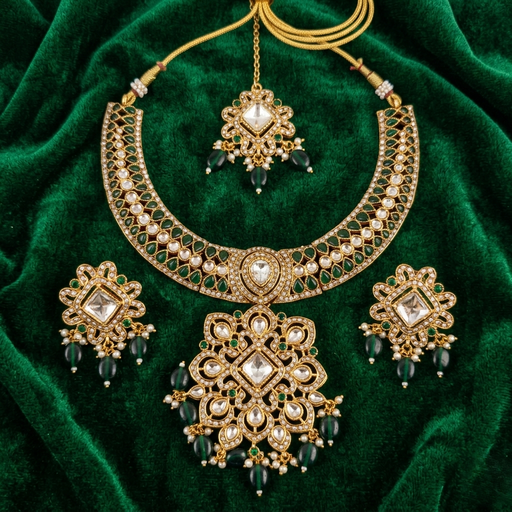KABERI HEER-E-NOOR SET( highlighting the central stone)
