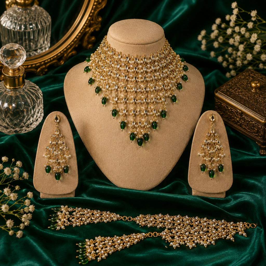 Kaberi Chaandjaali Royal Set (Panna Royale Green)