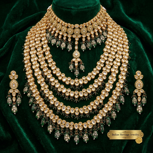 THE SHYAMAL HEIRLOOM SET( inspired by deep emerald green and luminous brilliance)