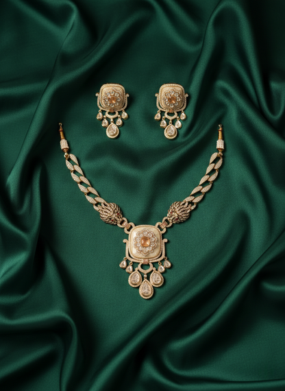 Kaberi Pink Moonstone Necklace Set