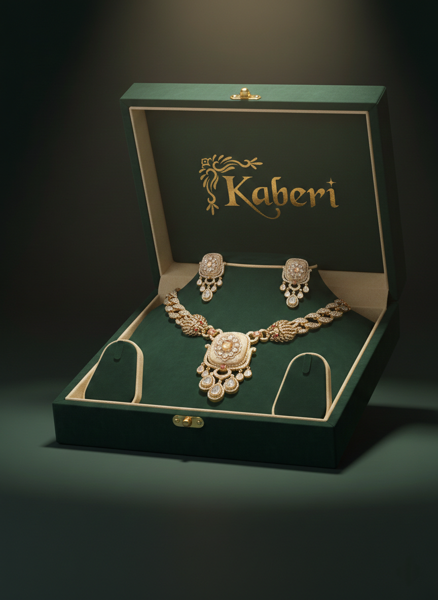 Kaberi Pink Moonstone Necklace Set