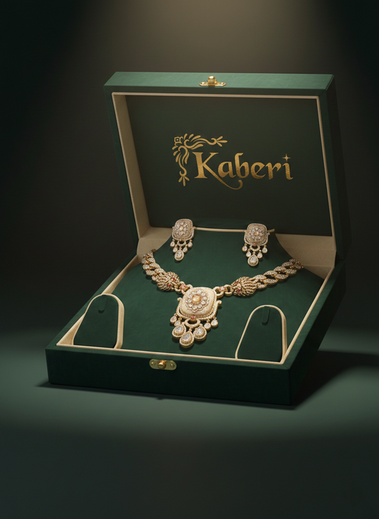 Kaberi Pink Moonstone Necklace Set