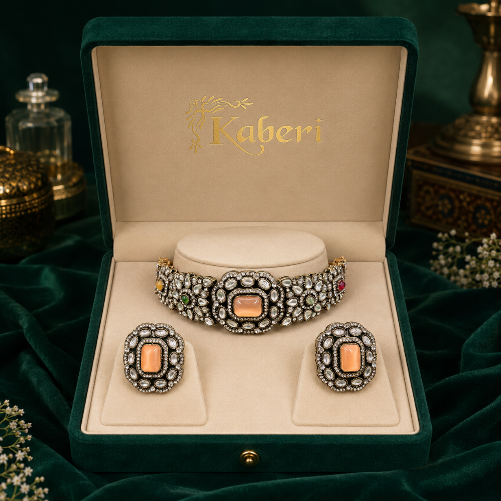Kaberi Ruhani Collar Set (Champagne Blush)