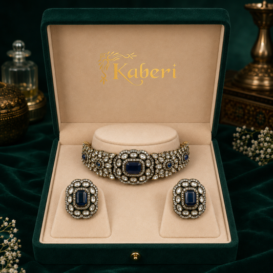 Kaberi Ruhani Collar Set (Sapphire Blue)