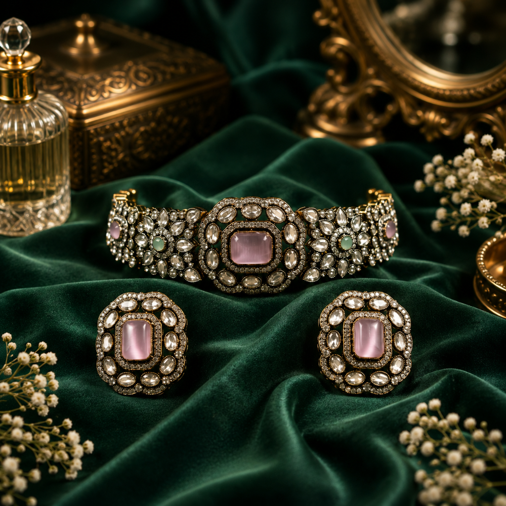 Kaberi Ruhani Collar Set (Blush Pink)