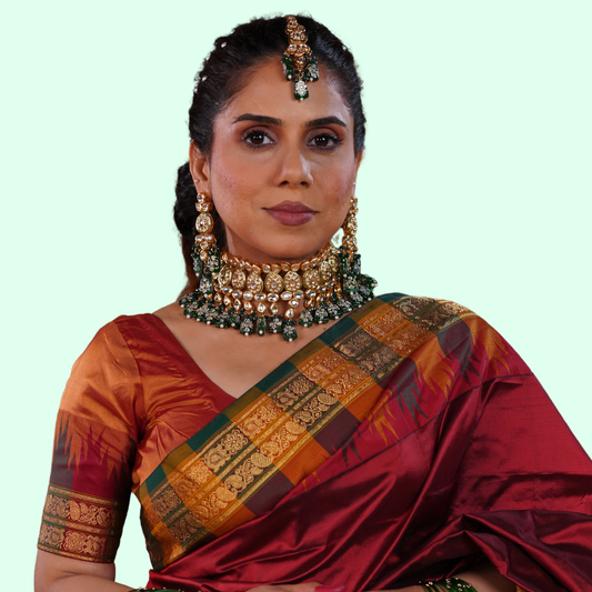 THE SHYAMAL HEIRLOOM SET( inspired by deep emerald green and luminous brilliance)