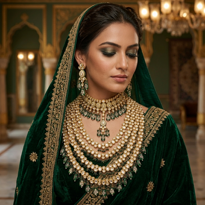 THE SHYAMAL HEIRLOOM SET( inspired by deep emerald green and luminous brilliance)
