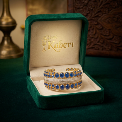 Diana Blue Handcuff – Royal Sapphire Diamond Cuff Bracelet