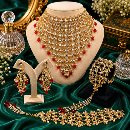 Kaberi Chaandjaali Royal Set (Rajkumari Ruby Red)