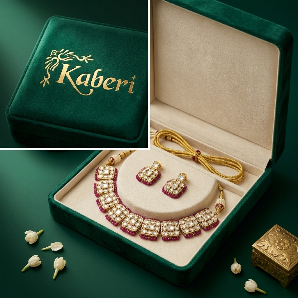 Kaberi Pink Kundan Choker Set