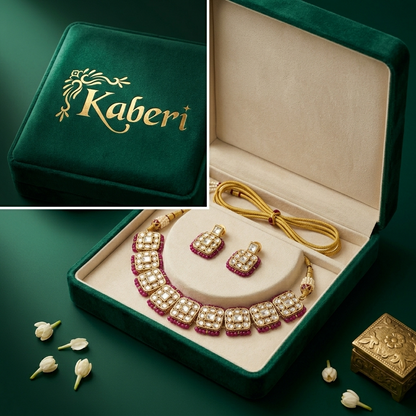 Kaberi Pink Kundan Choker Set