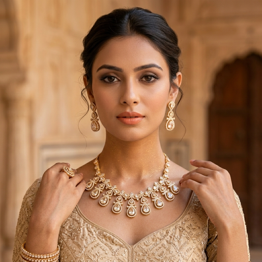 Victoria I Golden Necklace Set