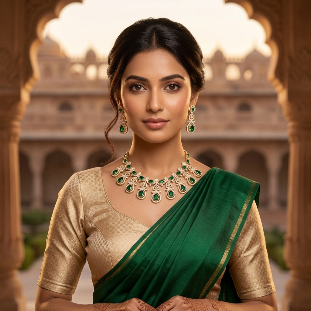 Victoria IV Dark Green Necklace Set