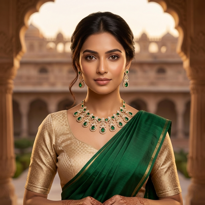 Victoria IV Dark Green Necklace Set