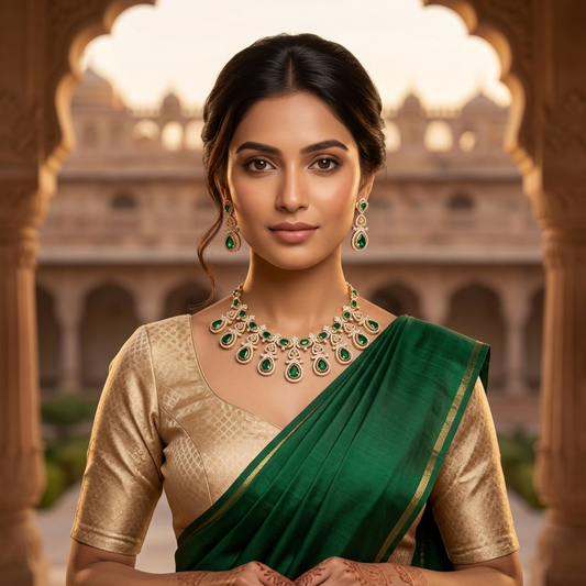 Victoria IV Dark Green Necklace Set