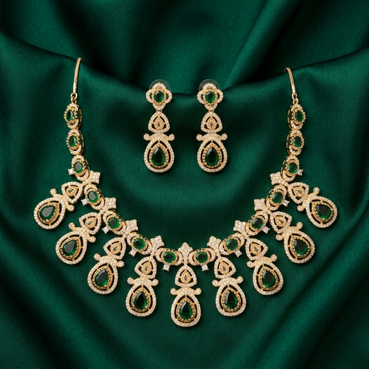 Victoria IV Dark Green Necklace Set