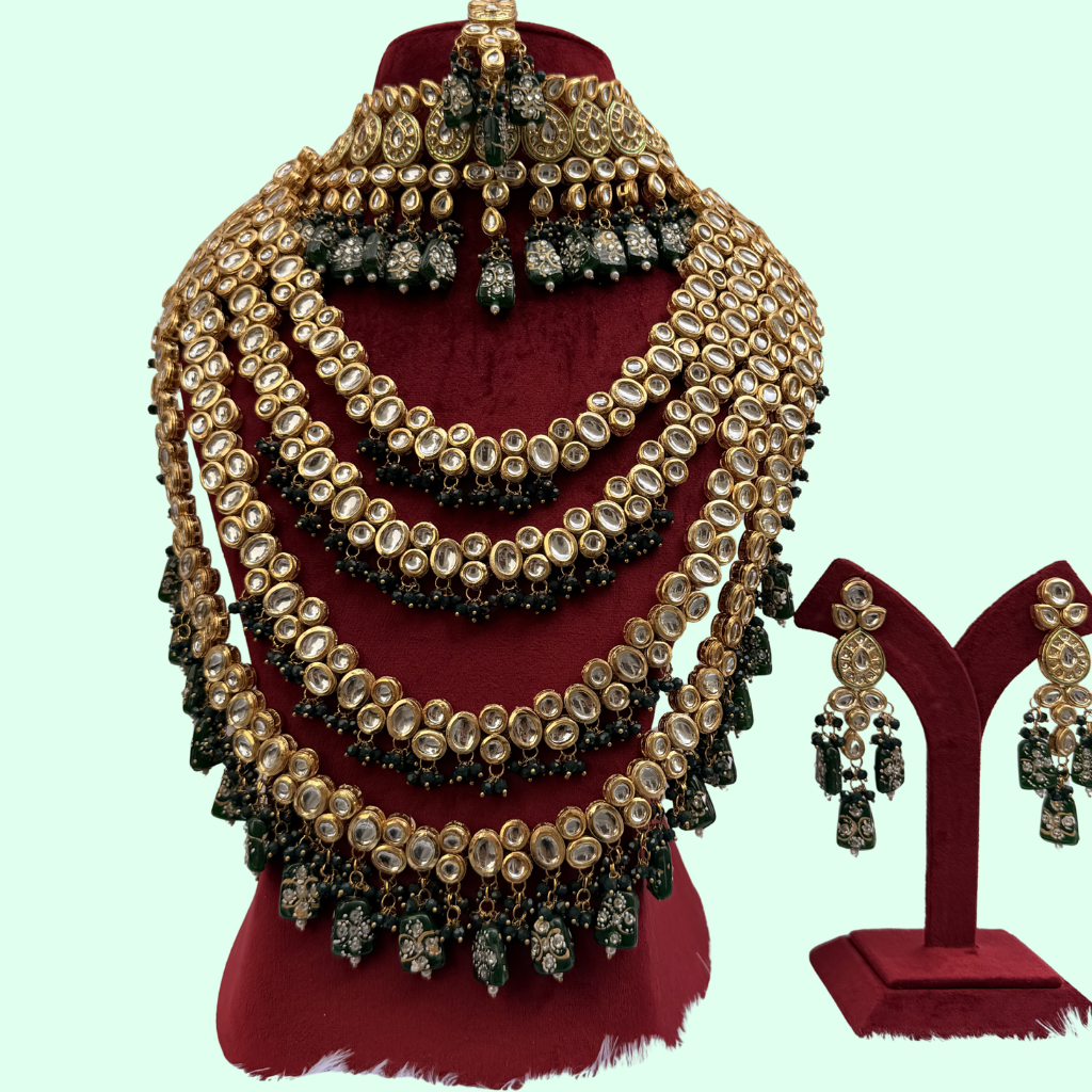 THE SHYAMAL HEIRLOOM SET( inspired by deep emerald green and luminous brilliance)
