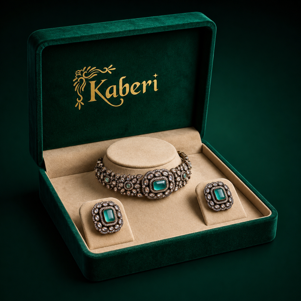 Kaberi Ruhani Collar Set (Aqua Mist)