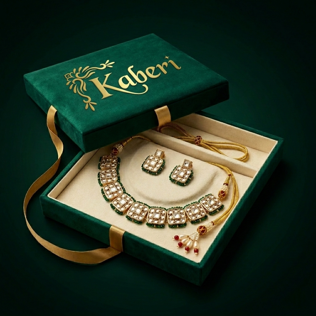 Emerald Grace Green Choker Necklace Set