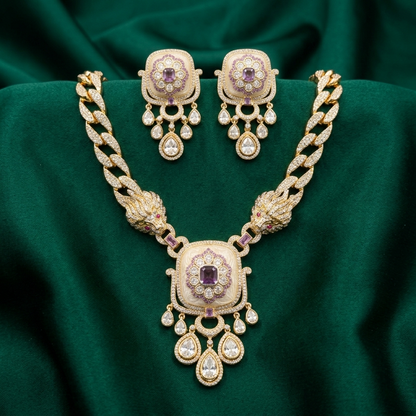 Kaberi Purple Moonstone Necklace Set