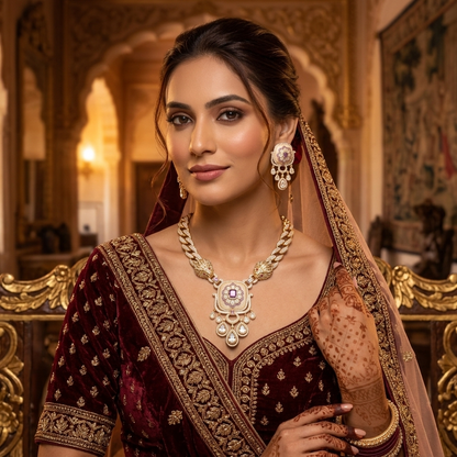 Kaberi Purple Moonstone Necklace Set