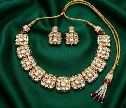 Emerald Grace Green Choker Necklace Set