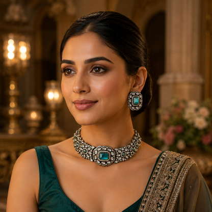 Kaberi Ruhani Collar Set (Aqua Mist)