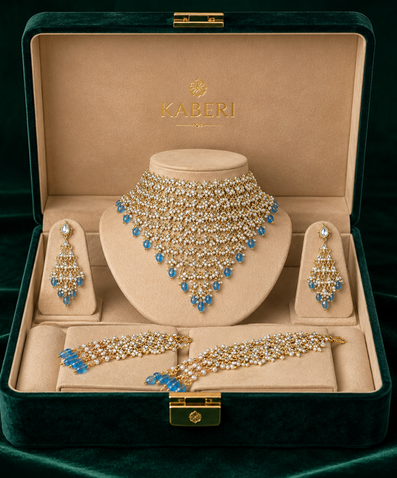 Kaberi Chaandjaali Royal Set (Neelambara Blue)